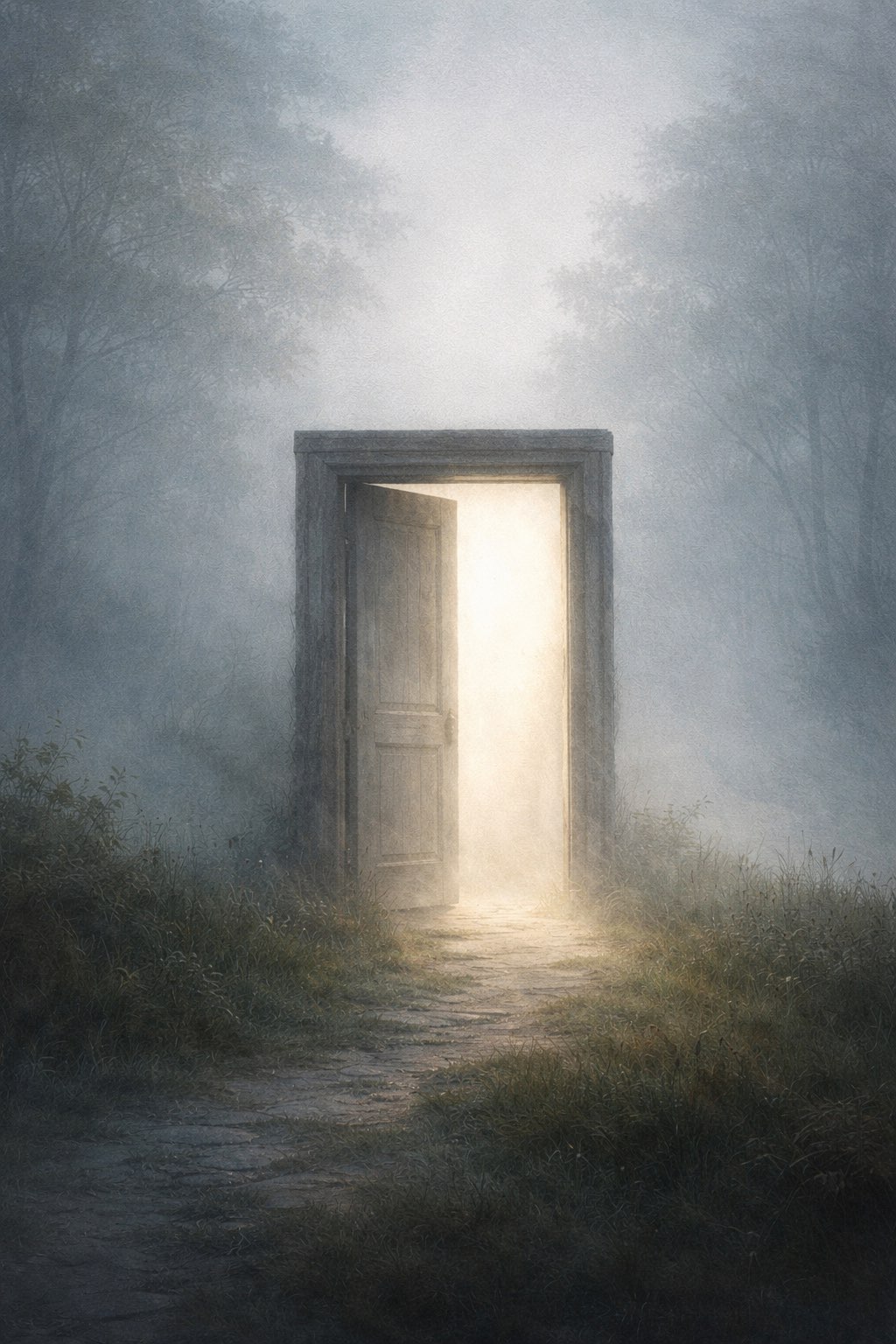 A door opening to light - symbolizing self-discovery and new beginnings
